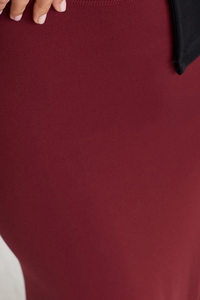 Dilvin Burgundy Red DILVIN High-Waist A-Line Maxi Skirt for Women | Best Price UAE