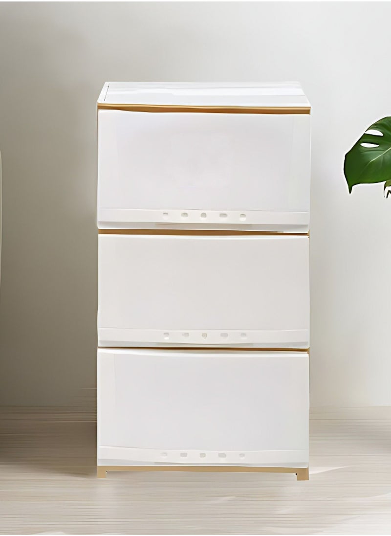 Faller 3-Layer Storage Drawer Cabinet Beige/White 42x64x34 cm  - Image 1