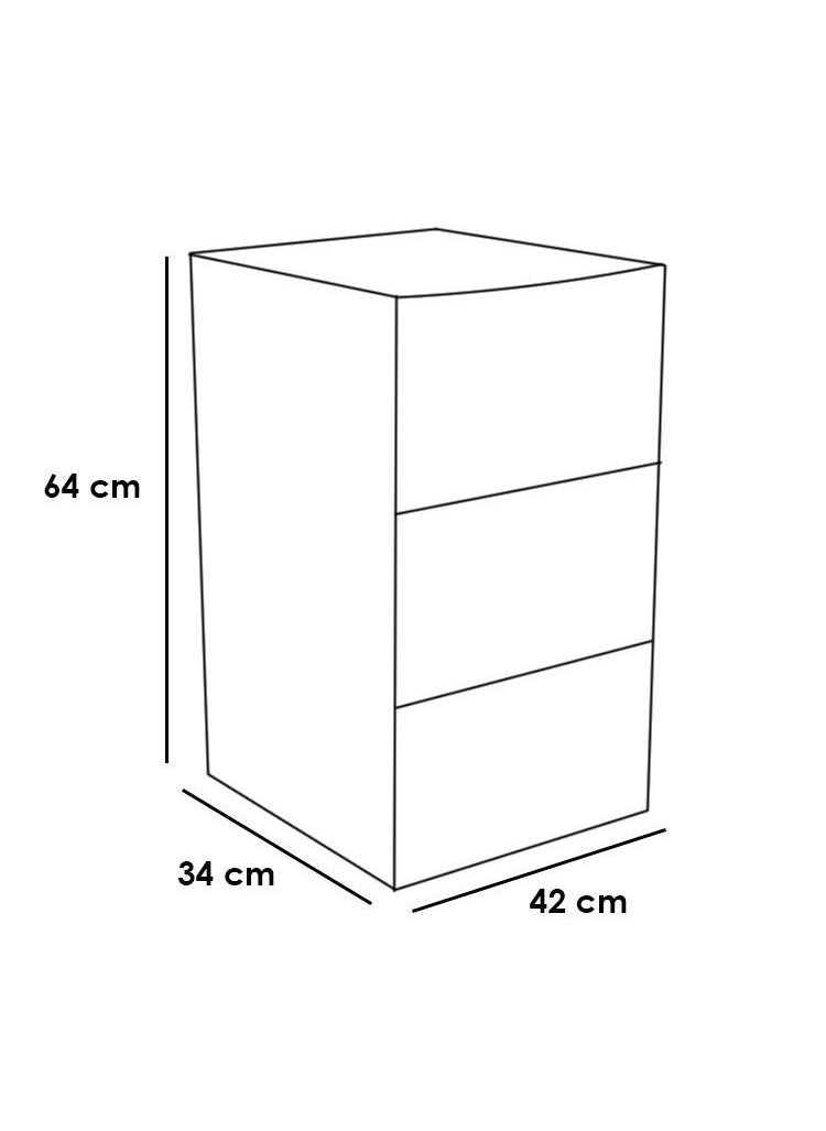 Faller 3-Layer Storage Drawer Cabinet Beige/White 42x64x34 cm  - Image 4