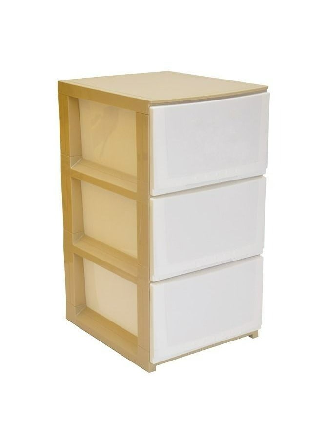 Faller 3-Layer Storage Drawer Cabinet Beige/White 42x64x34 cm  - Image 2