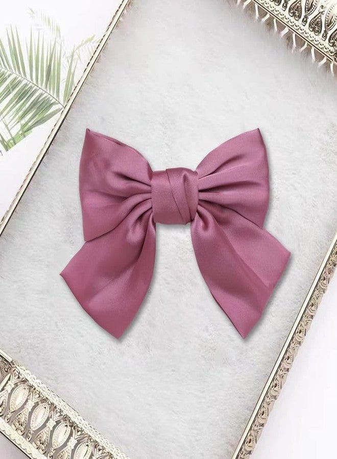 CHIROGRAPHY 2 Pcs Luxury Big Black Hair Bow, Bow Hair Clips For Women Girls Pink Hair Bow Hair Barettes 8 Inch Satin Bow Hair Accessories For Women|same color as soon - Image 3