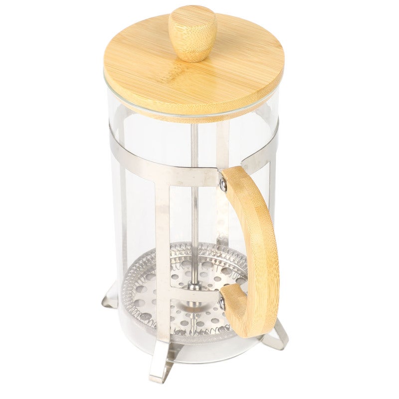 French Press Coffee Maker: 1000ml High Borosilicate Glass - Bamboo Lid & Handle Heat Resistant Coffee Press for Home Restaurant Daily Brewing - Image 2