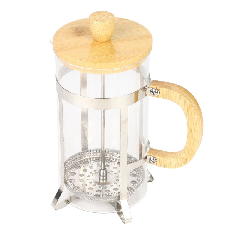 French Press Coffee Maker: 1000ml High Borosilicate Glass - Bamboo Lid & Handle Heat Resistant Coffee Press for Home Restaurant Daily Brewing - Image 3