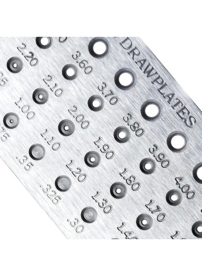 PTKTLAM Jewelry Wire Drawplate Carbide Steel Round Draw Plate for Jewelry Wire Making (0.26-4.1mm, 52 Holes) - Image 2