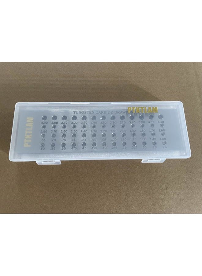 PTKTLAM Jewelry Wire Drawplate Carbide Steel Round Draw Plate for Jewelry Wire Making (0.26-4.1mm, 52 Holes) - Image 4