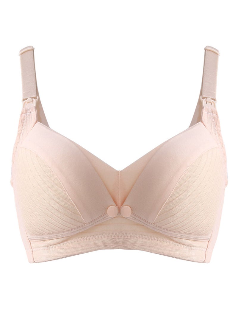 Okus حمالة صدر مريحة من القطن للأمومة والرضاعة الطبيعية - بيج - مقاس XX كبير - Image 1