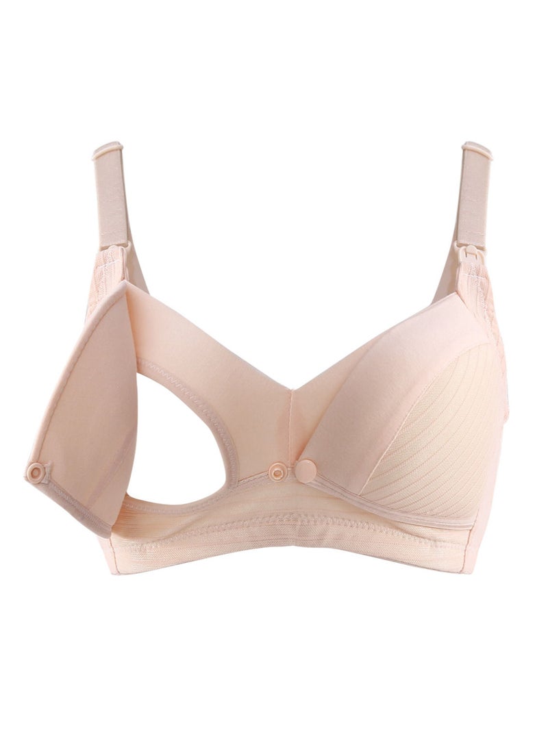 Okus حمالة صدر مريحة من القطن للأمومة والرضاعة الطبيعية - بيج - مقاس XX كبير - Image 5