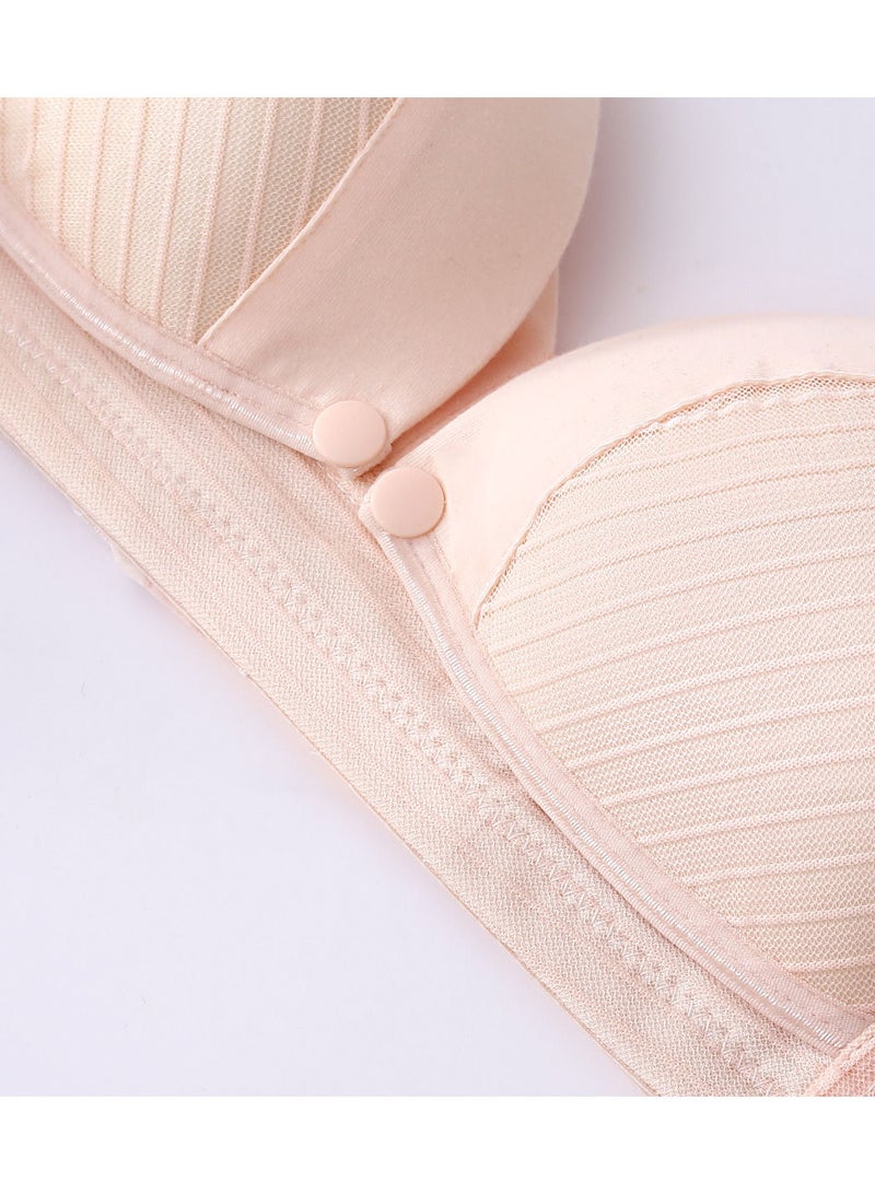 Okus حمالة صدر مريحة من القطن للأمومة والرضاعة الطبيعية - بيج - مقاس XX كبير - Image 4