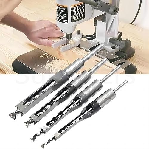 Sunkizzrs® High Speed Steel Square Hole Saw Mortising Chisel (Pack of 1) Woodworking Tool Woodworking Square Drill Bits Auger Drill Bit-Silver (12.7mm 1/2″) - Image 1