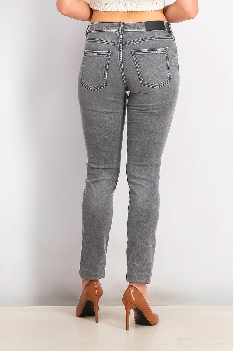 EDC Women Slim Fit Washed Stretchable Jeans, Grey - Image 4