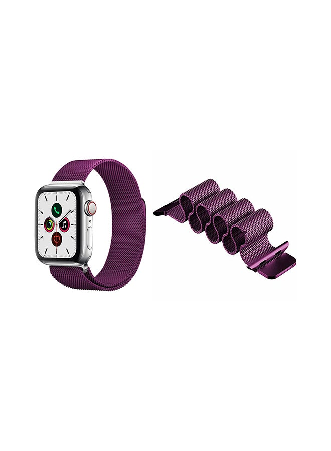 اليشمك سوار ميلانيز بديل لساعة أبل الذكية من السلسلة 5/4/3/2/1 مقاس 40/38 مم أرجواني - Image 2