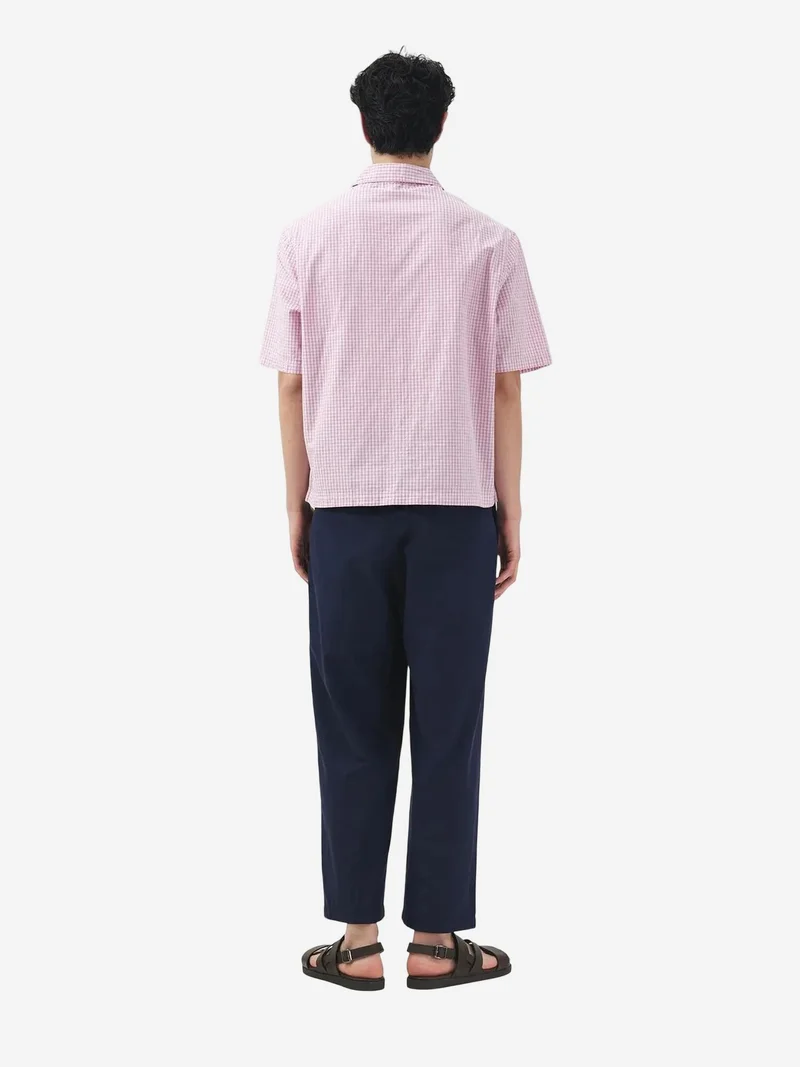 Giesto Blush Pink GIESTO Men's Gingham Cotton Poplin Short Sleeve Shirt for Men | Best Price UAE