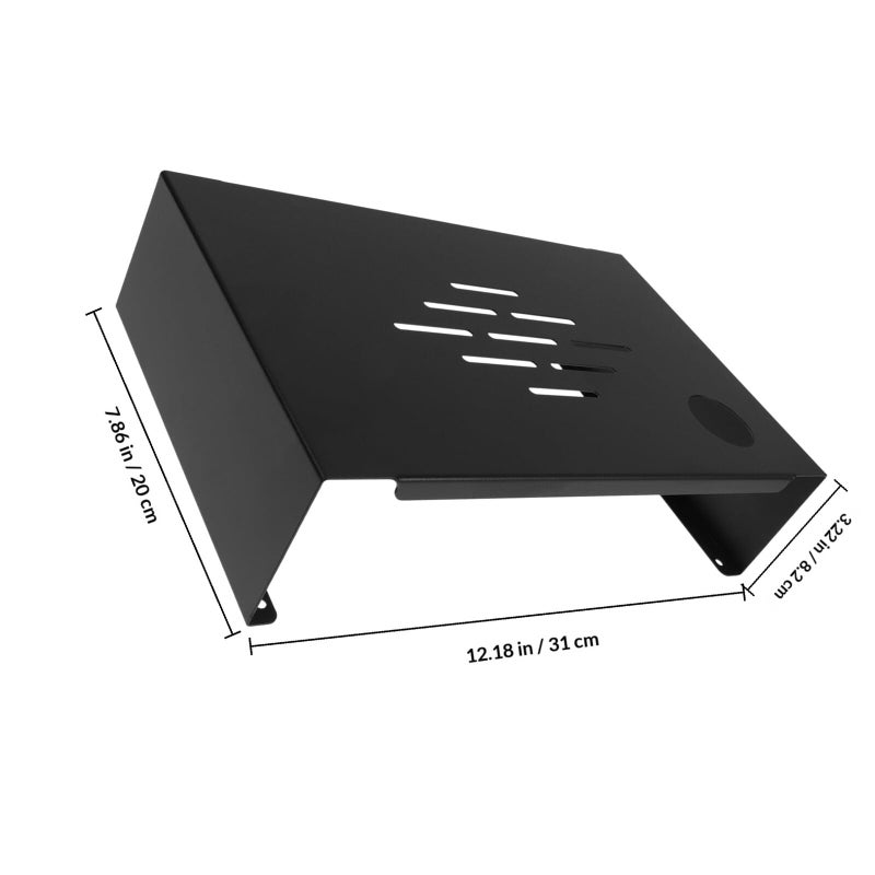 Black Iron Monitor Stand Riser with Storage Organizer for Desktop Computer and Laptop - Image 3