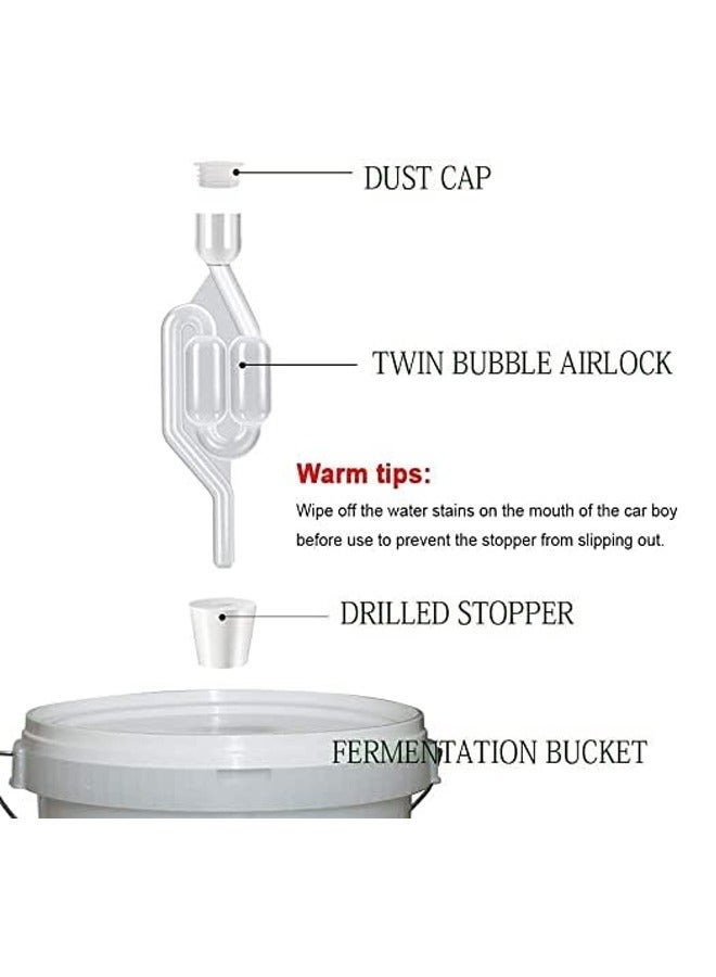 Bukela 3 Pack S-Shape Airlock for Fermentation with 3 Stoppers Bubble Sealing Valve Airlock for Home DIY Fermentation - Image 3