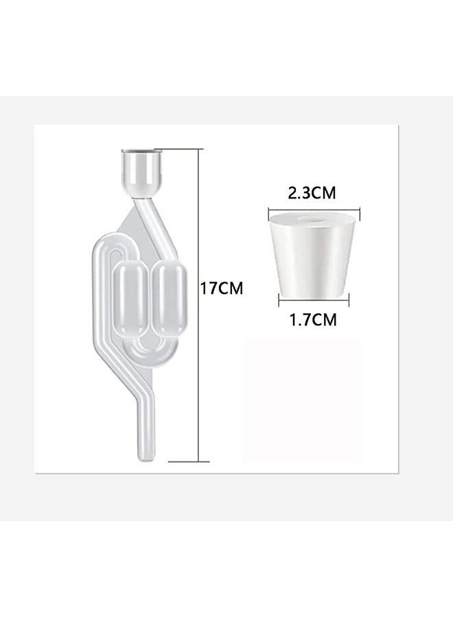 Bukela 3 Pack S-Shape Airlock for Fermentation with 3 Stoppers Bubble Sealing Valve Airlock for Home DIY Fermentation - Image 2