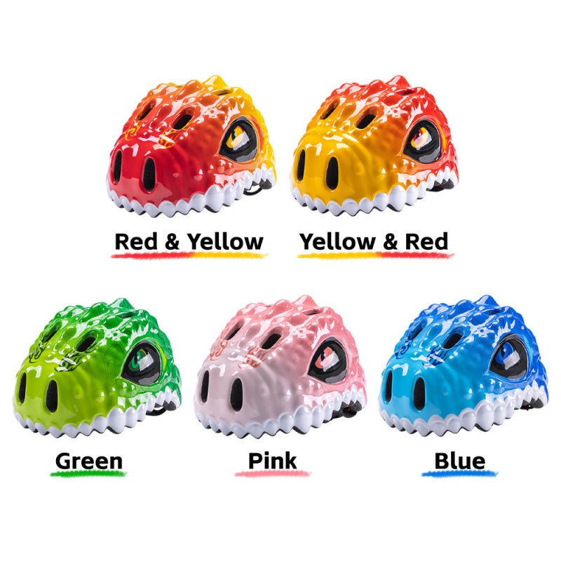 Adjustable Kids Helmet: 51-54cm Circumference With 8 Vents - 3D Dinosaur Design Pink Cool Breathable Lining Kids Skateboard Helmet for Toddler Boys Girls - Image 3