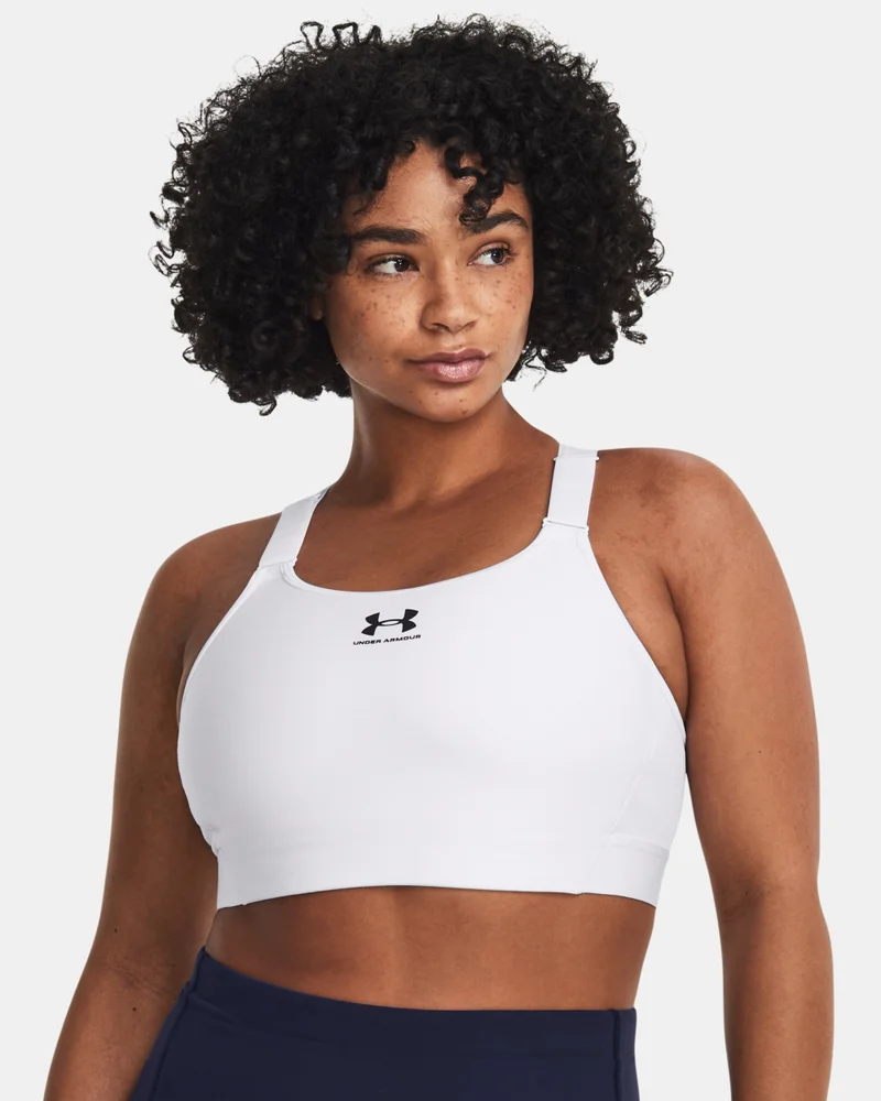 UNDER ARMOUR White Women's HeatGear Armour High-Support Training Sports Bra for Women | Best Price UAE