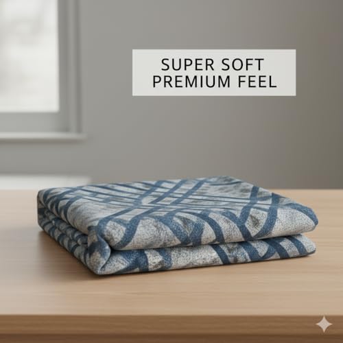 MORADO® Premium Flannel Flat Bedsheet for Double Bed | Ultra Soft, Warm & Cozy Winter Bedsheet | Wrinkle-Free, Breathable, Durable Fabric | 190 GSM | Size 90x100 Inches (Blue Grey Cross) - Image 4