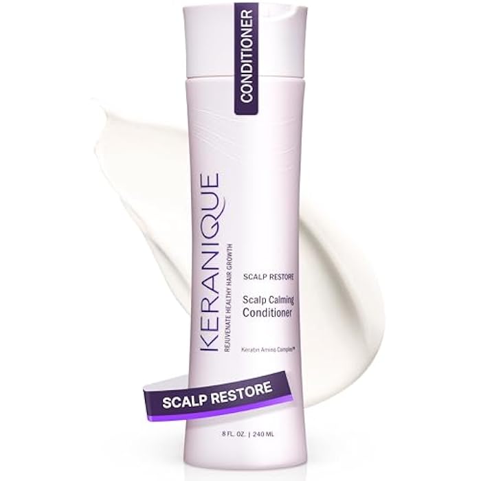 Keranique Scalp Restoring Conditioner for Women - Moisturizing & Exfoliating for Dry Scalp - Sulfate-Free, Gentle for Colored Hair - Deep Conditioner for Damaged Hair with Keratin - Image 1