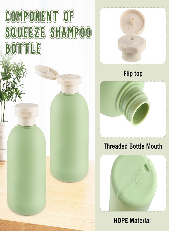USRommaner 6 Pack 6.7 oz/200ml Plastic Travel Shampoo Bottle,Empty Refillable Squeeze Bottles with Flip Cap,Lotion Container for Cream,Toiletries,Conditioner-Free Silicone Funnel (Green) - Image 2