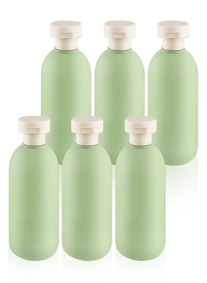 USRommaner 6 Pack 6.7 oz/200ml Plastic Travel Shampoo Bottle,Empty Refillable Squeeze Bottles with Flip Cap,Lotion Container for Cream,Toiletries,Conditioner-Free Silicone Funnel (Green) - Image 1