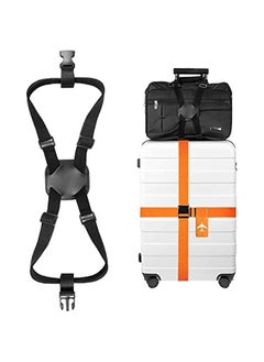 Generic Luggage Strap Suitcase Strap Adjustable Elastic Luggage Strap Aluminum Luggage Tag Anti-Lost Tag Card 5-Piece Travel Accessories Set for Trolley Luggage Bag Travel Accessories  - Image 3