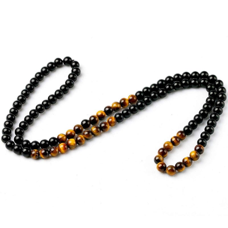 vivia Black Onyx Men's Tiger Eye Stone Bead Necklace Fashion Natural Stone Jewelry Handmade Gift - Image 4