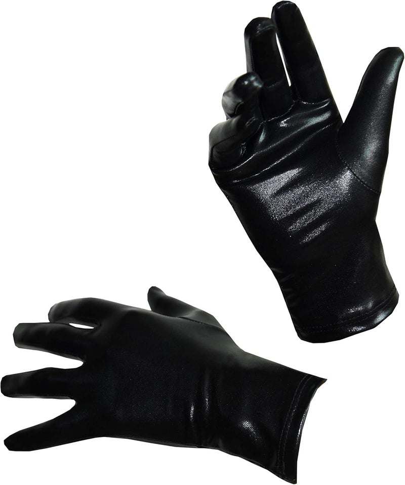 Seeksmile Store Adult Unisex Shiny Metallic Spandex Gloves Halloween Cosplay Costume Hand Accessories - Image 1