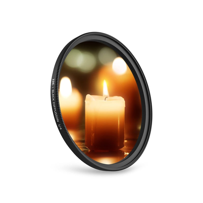 JJC 58mm Black Diffusion 1/2 Filter, Mist Cinematic Dreamy Effect Filter with 28 Layer Coatings for Camera Vlog/Video Recoring/Portrait Photography, Anti-Scratch, Water-Resistant - Image 1