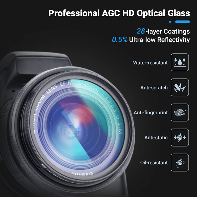 JJC 58mm Black Diffusion 1/2 Filter, Mist Cinematic Dreamy Effect Filter with 28 Layer Coatings for Camera Vlog/Video Recoring/Portrait Photography, Anti-Scratch, Water-Resistant - Image 4