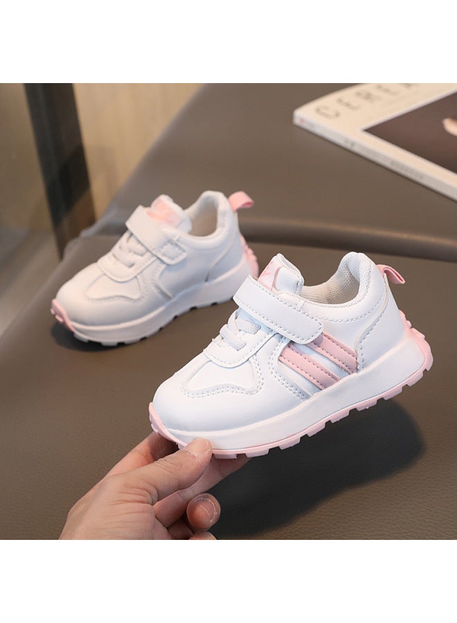 Children's Shoes, Kids' Sneakers, Boys' Toddler Shoes, White Shoes, Running Shoes, Lightweight Velcro Shoes For Young Children