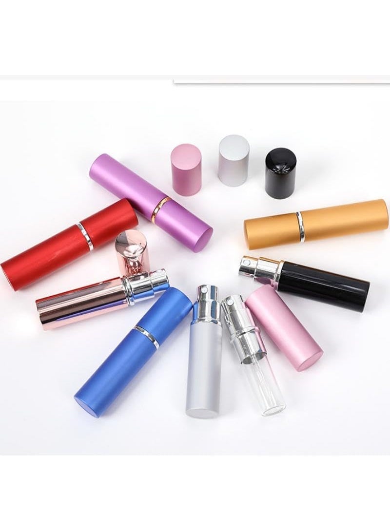 زجاجة رذاذ عطر قابلة لإعادة التعبئة، مصنوعة من الألومنيوم، بحجم مناسب للسفر، سعة 10 مل، مانعة للتسرب، عبوة جيبية للعطور والكولونيا ومستحضرات التجميل، تصميم محمول (أزرق) - Image 5