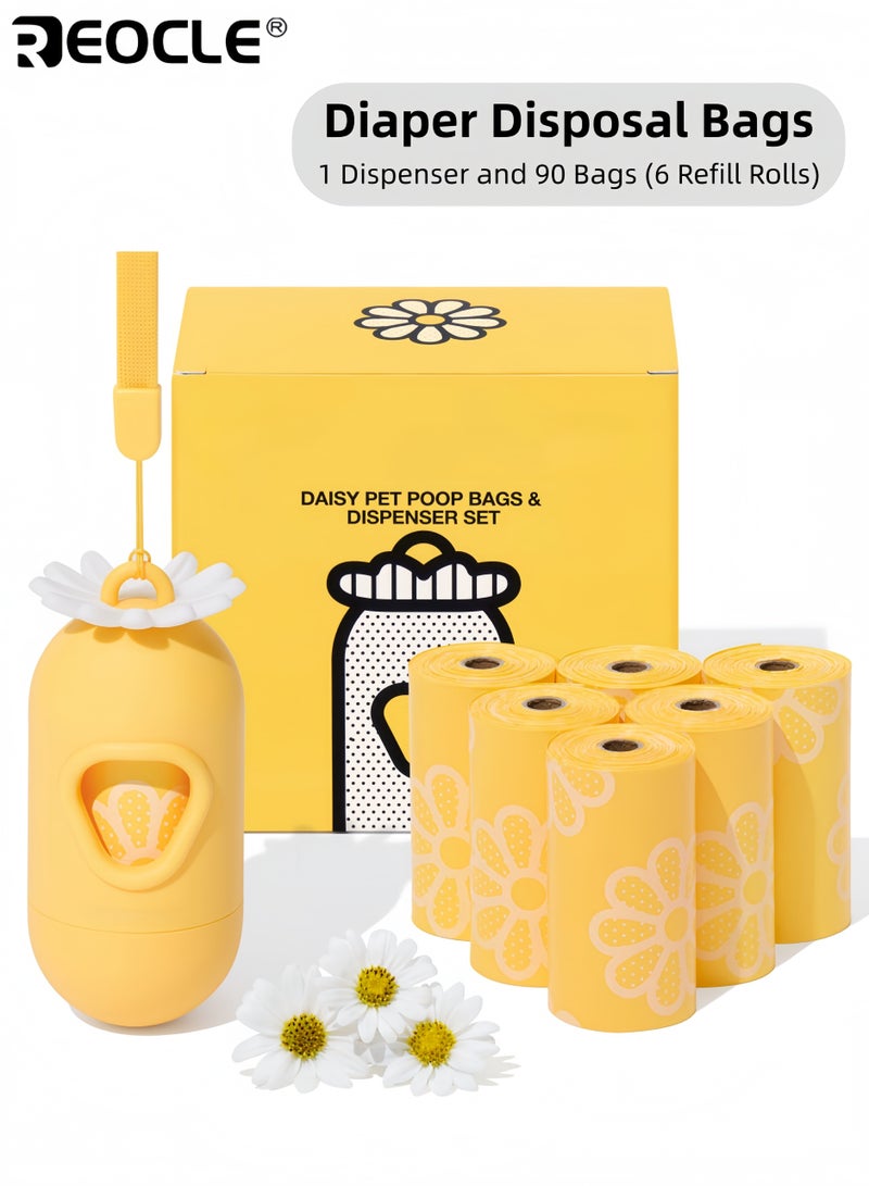 REOCLE 6PCS Dog Poop Bag Dispensers with Leak Proof Design and Extra Thick Bags Pet Waste Bag Holders with Tear Resistant Feature for Dog Walking Cleanup - Image 1