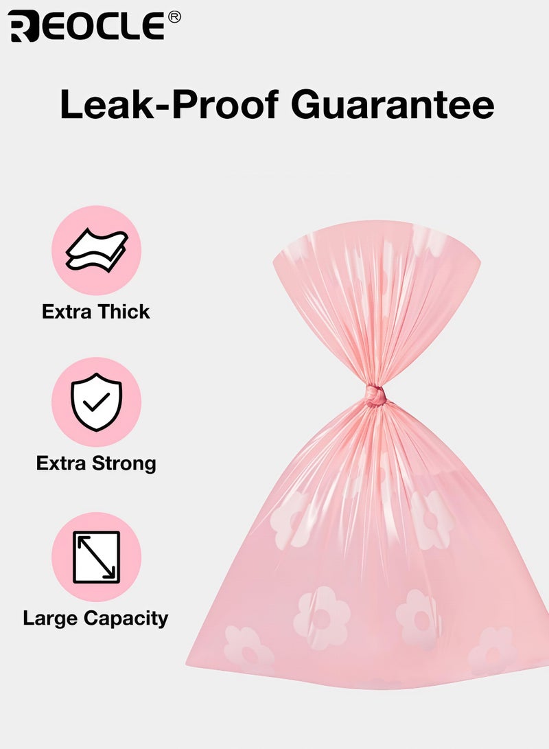 REOCLE Scented Disposable Baby Diaper Trash Bags with Portable Flower Capsule Dispenser Odor Lock Nappy Waste Bags for Newborns Also Usable for Pet Poop (1 Dispenser + 9 Rolls Total) - Image 4