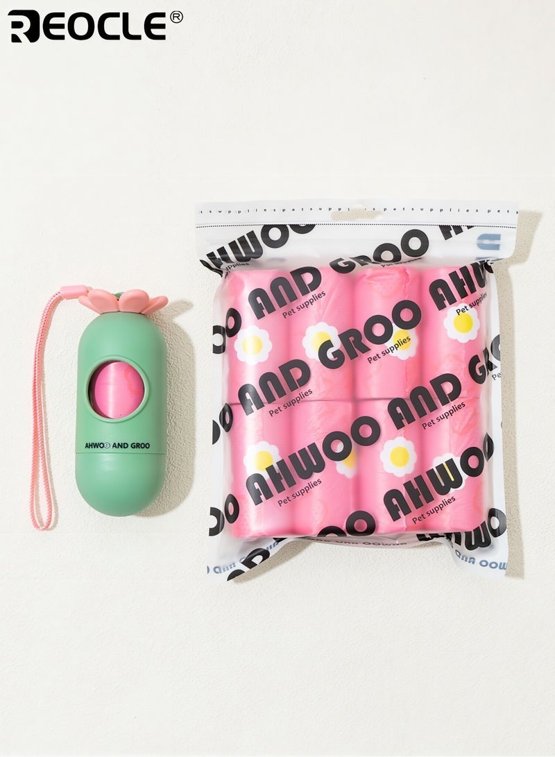 REOCLE Scented Disposable Baby Diaper Trash Bags with Portable Flower Capsule Dispenser Odor Lock Nappy Waste Bags for Newborns Also Usable for Pet Poop (1 Dispenser + 9 Rolls Total) - Image 2