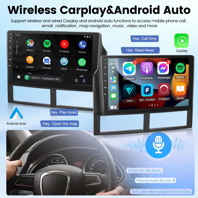 EKAT [2G+64G] for Jeep Grand Cherokee Radio 1999-2004, 9 inch Touch Screen Android Car Stereo, Carplay/Android Auto/Hi-Fi Audio/1080P/SWC/Bluetooth - Image 4