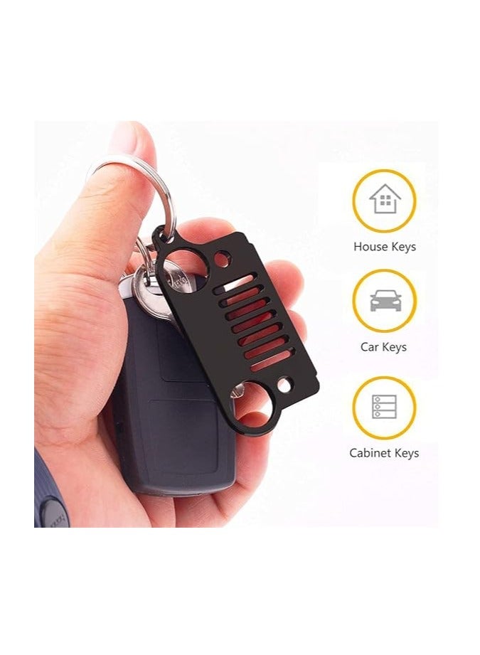 Bukela Auto Grille Key Chain, Key Chain Accessories Laser Cut 304 Stainless Steel, Key Chain Rings, Suitable For Most Car Keys Will Never Rust, Bend - Image 3