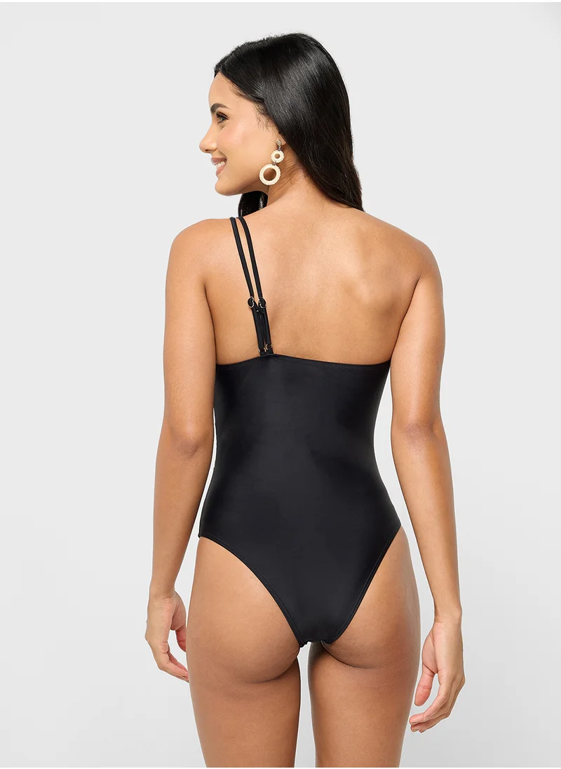 ELLA One Shoulder Swimsuit With Cutout Details