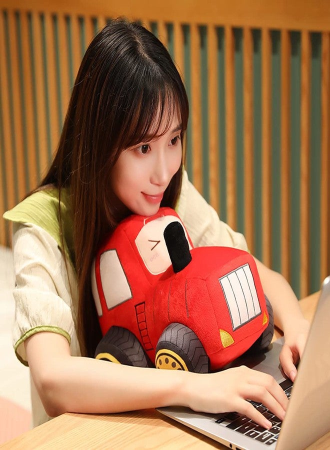 YONLIT Soft Plush Tractor Stuffed Truck Toy Super Cute Car Plushie Throw Pillow Excellent Gifts for Kids or Birthday Party 12 Inches (Red) - Image 5