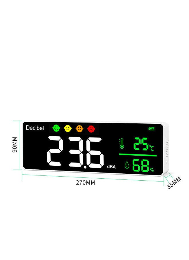 Generic - Noise Measuring Instrument Digital Decibel Sound Meter Temperature Meter Humidity Meter 3-in-1 Detector Indoor Wall Mounted Large Screen Tester - Image 1