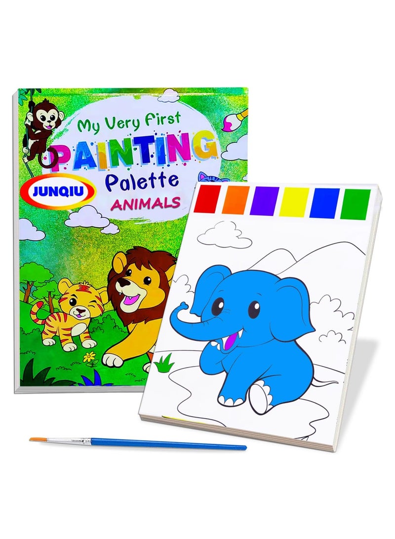 KASTWAVE Water Color Paint Sets for Kids, Paint with Water Coloring Books, Pocket Mess Free Coloring for Toddlers, Magic Paint Set for Kids, Arts  Crafts Kit for Kids, Travel Activity, Animals - Image 1