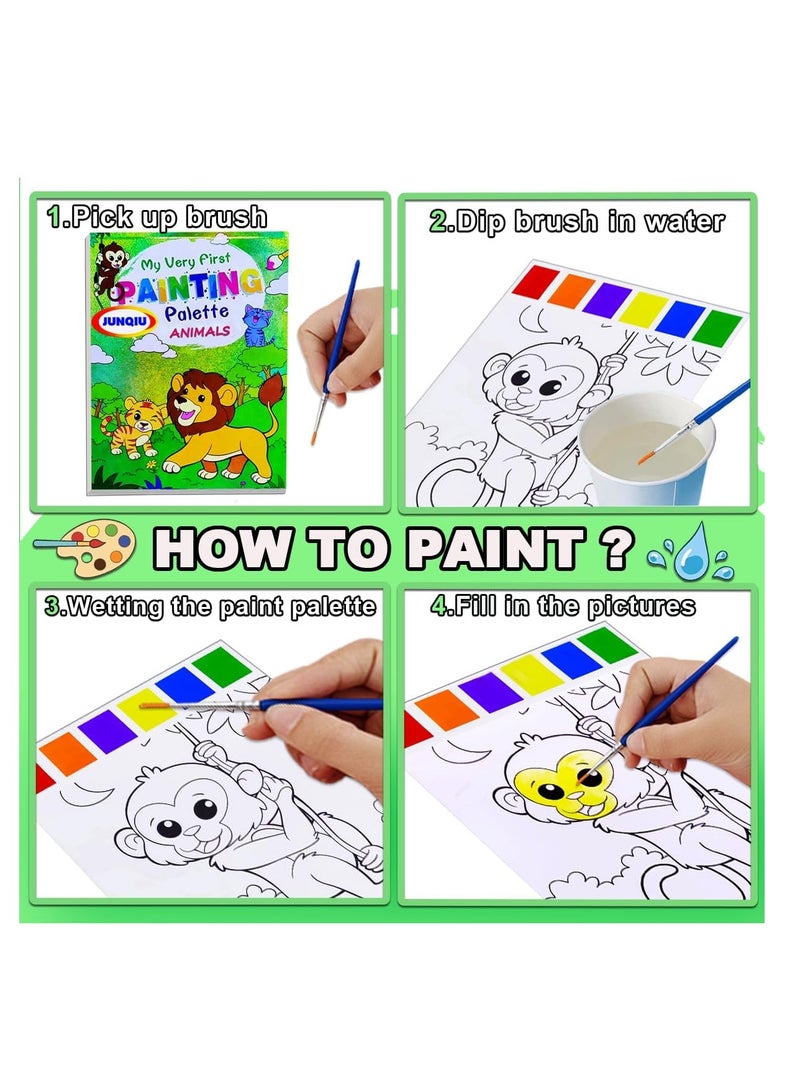 KASTWAVE Water Color Paint Sets for Kids, Paint with Water Coloring Books, Pocket Mess Free Coloring for Toddlers, Magic Paint Set for Kids, Arts  Crafts Kit for Kids, Travel Activity, Animals - Image 3