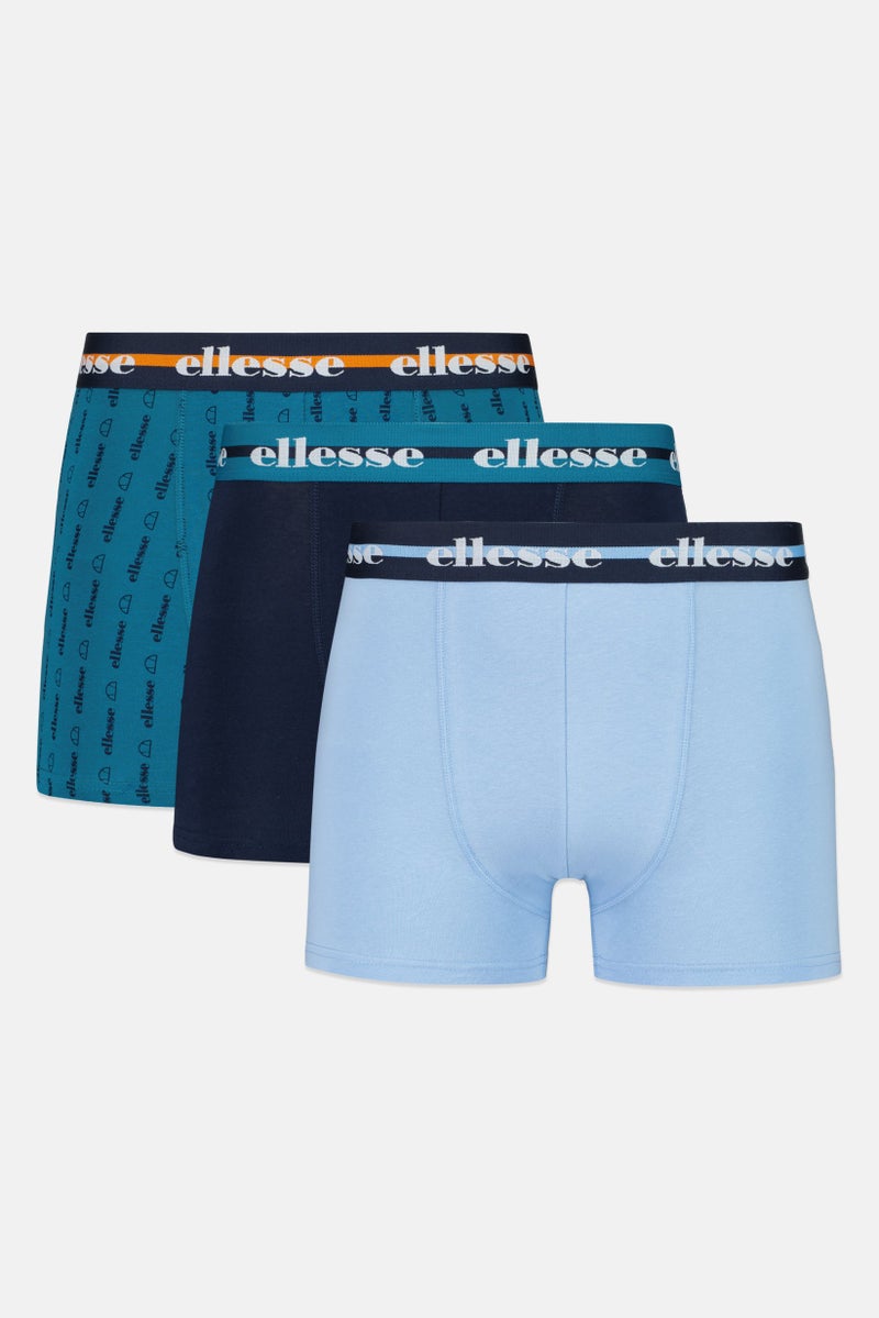 Ellesse Men 3 Pieces Brand Logo Trunks, Multicolor - Image 1