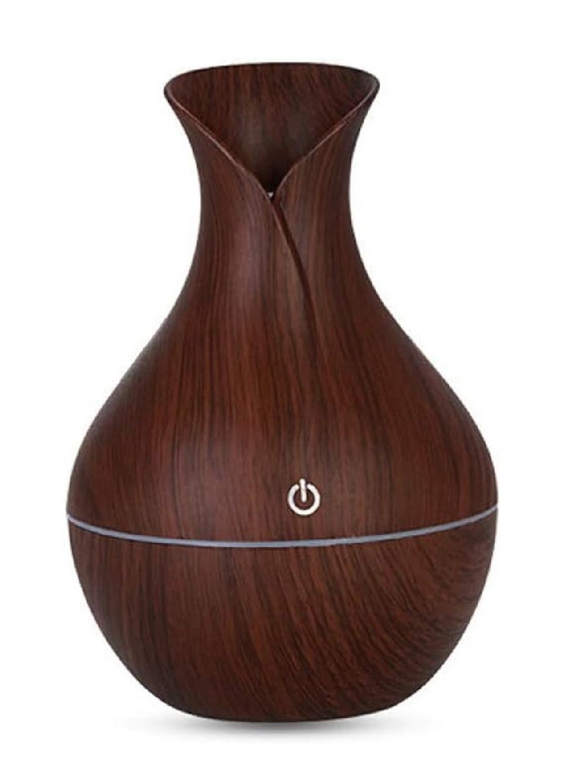 hanso Mini Ultrasonic Atomizer USB Aroma Diffuser, Portable, Stylish Humidifier with LED Night Light, Perfect for Home, Office, Nursery, 200ml Capacity, Super Quiet Operation, 5V, 3W (Dark Brown)  - Image 1
