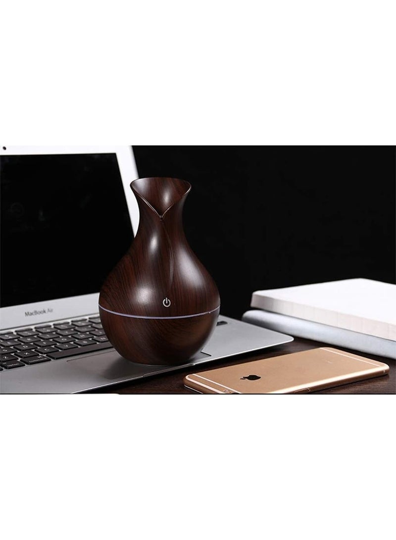 hanso Mini Ultrasonic Atomizer USB Aroma Diffuser, Portable, Stylish Humidifier with LED Night Light, Perfect for Home, Office, Nursery, 200ml Capacity, Super Quiet Operation, 5V, 3W (Dark Brown)  - Image 3
