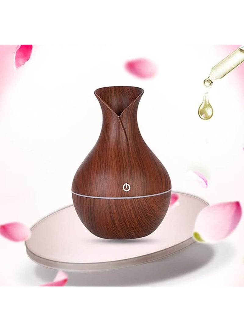 hanso Mini Ultrasonic Atomizer USB Aroma Diffuser, Portable, Stylish Humidifier with LED Night Light, Perfect for Home, Office, Nursery, 200ml Capacity, Super Quiet Operation, 5V, 3W (Dark Brown)  - Image 5