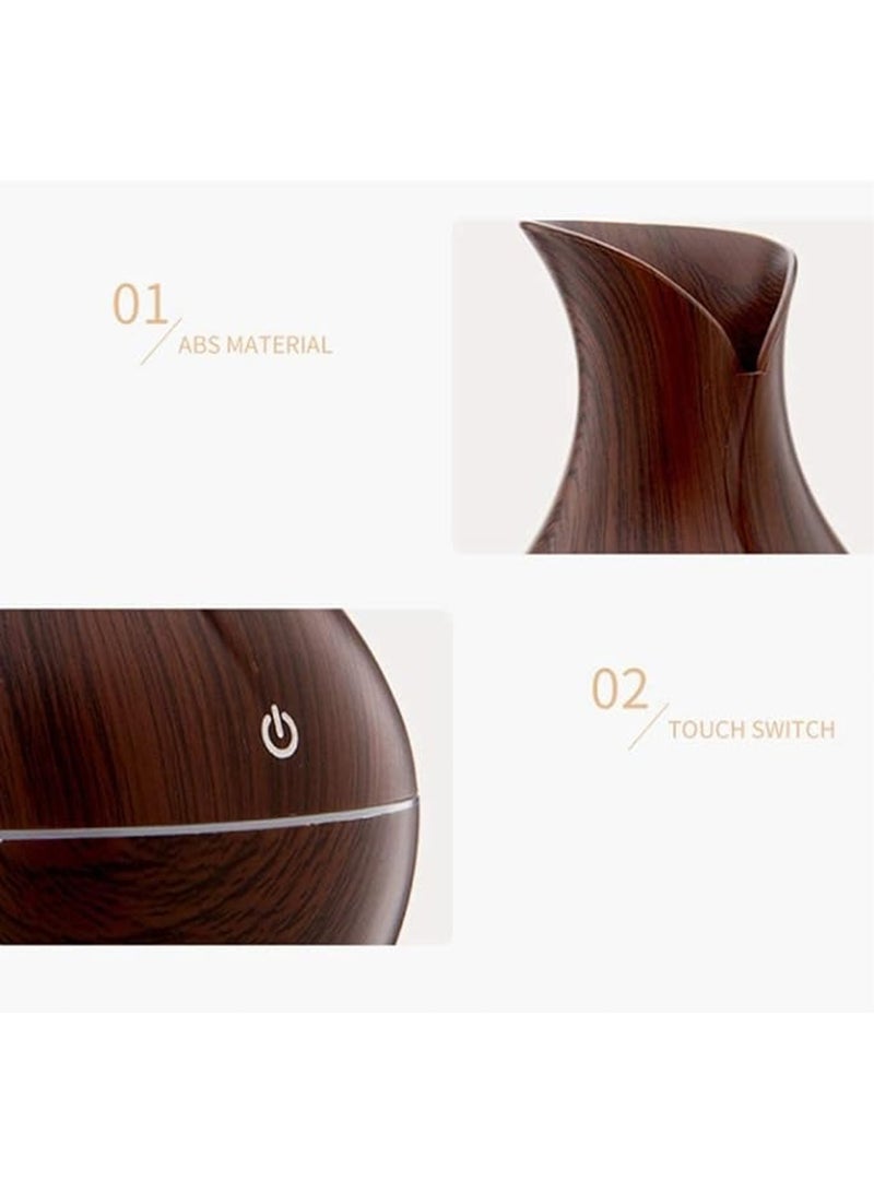 hanso Mini Ultrasonic Atomizer USB Aroma Diffuser, Portable, Stylish Humidifier with LED Night Light, Perfect for Home, Office, Nursery, 200ml Capacity, Super Quiet Operation, 5V, 3W (Dark Brown)  - Image 2