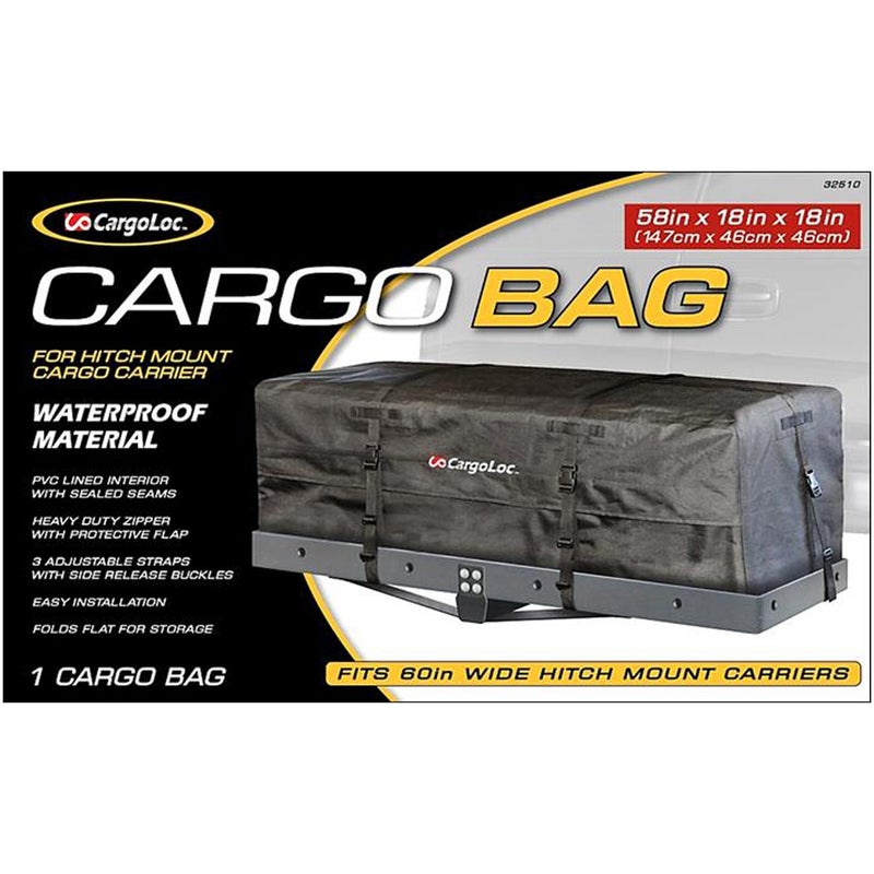 CargoLoc 32510 58 x 18 x 18 Cargo Bag for Hitch Mounts Waterproof Black