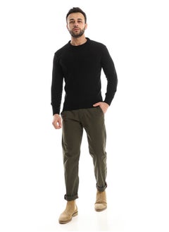 Andora Long Sleeves Plain Black Knitted Pullover  - Image 1