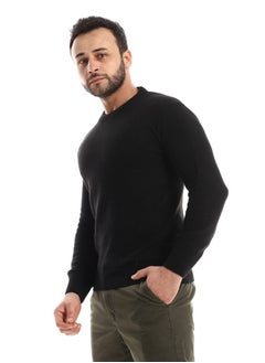 Andora Long Sleeves Plain Black Knitted Pullover  - Image 3